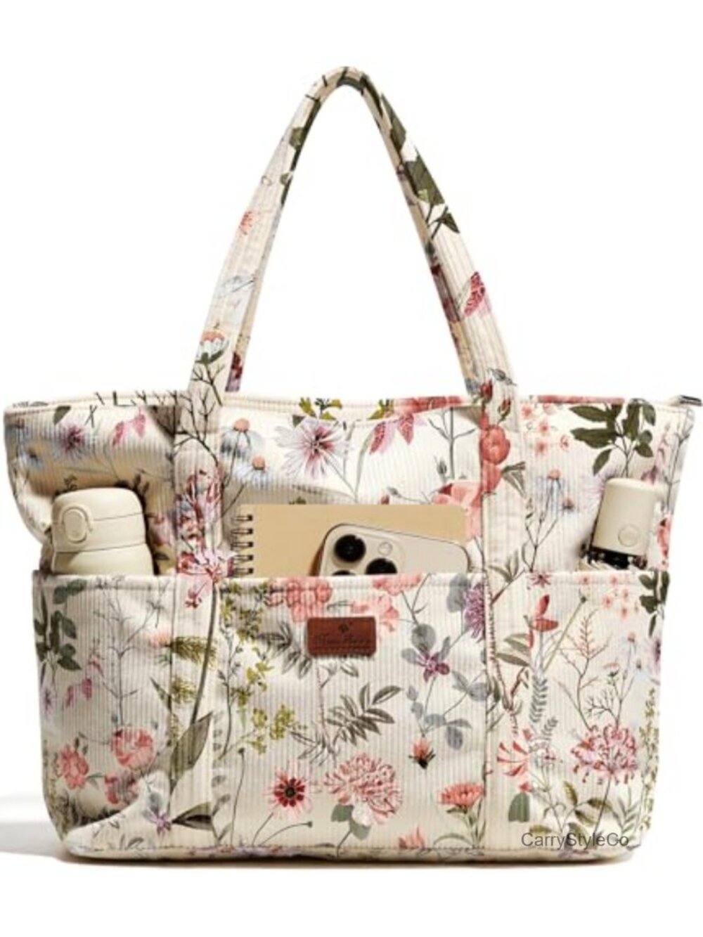 Large Corduroy Tote Bag for Women Aesthetic Shoulder Bag Travel Work